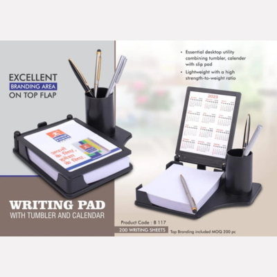 Writing Pad with Pen Stand and Calendar