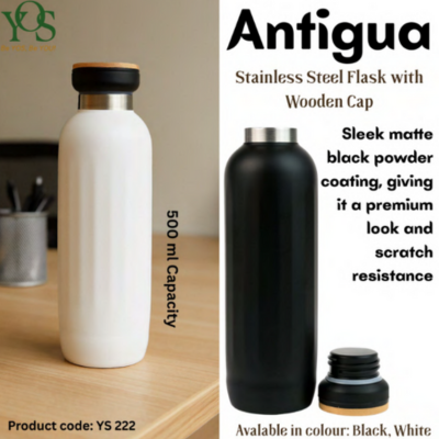 Antigua - SS Flask with Wooden Cap