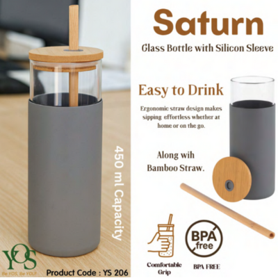 Saturn - Glass Bottle with a Silicon Sleeve