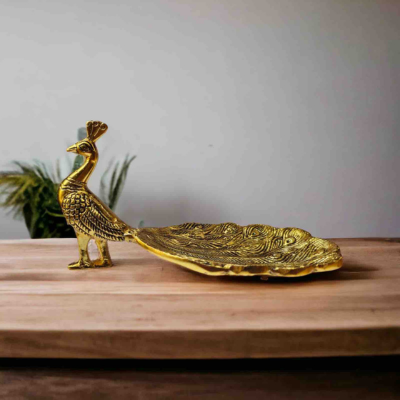Metal Peacock Platter