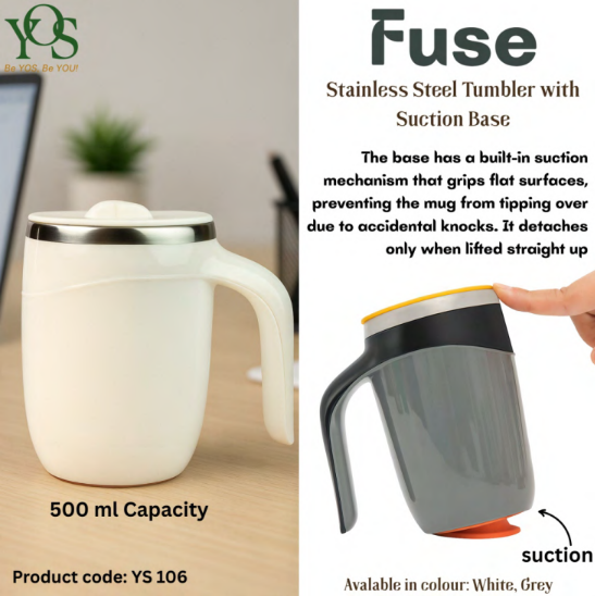 Fuse - Stainless Steel Tumbler with Suction base